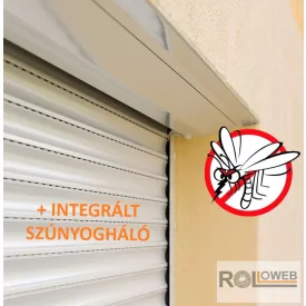   Vakolható műanyag redőny, 20°-os redőnytokkal, integrált rovarhálóval - Fehér színben