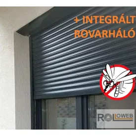   Vakolható alumínium redőny, 20°-os redőnytokkal, integrált rovarhálóval