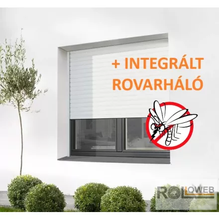 Vakolható alumínium redőny, 90°-os redőnytokkal, integrált rovarhálóval