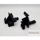 Műanyag lécbevezető integrált rovarhálós alumínium redőnyhöz (alumínium tokvéghez)