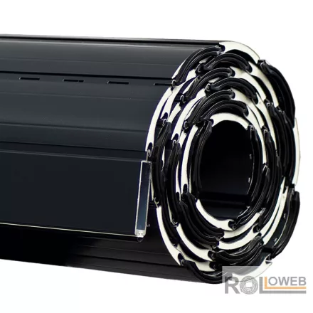 Alumínium redőnypalást (arriterezve),  alumínium záróléccel (gumizva)